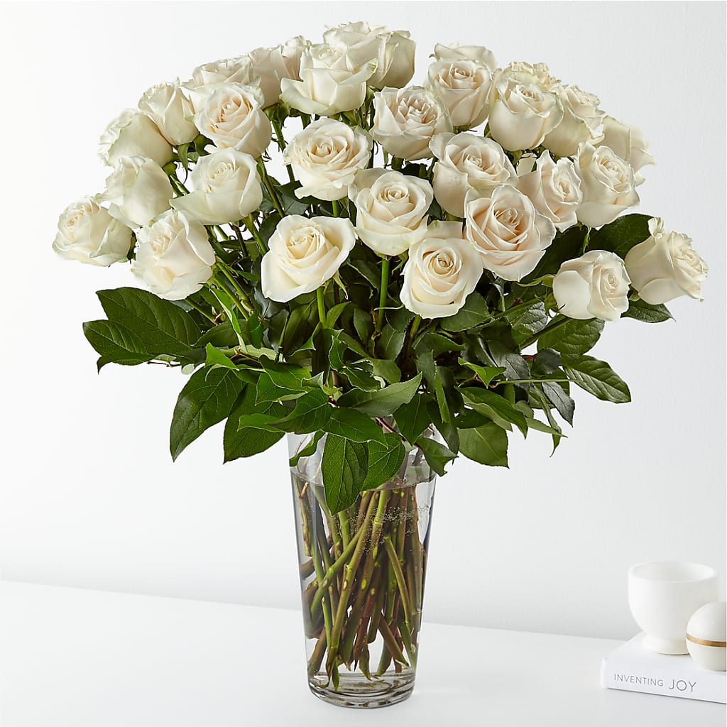Long Stem White Rose Bouquet – Bloom Boutique Ny, Lake Grove NY