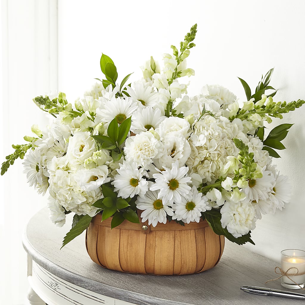 Pure Ivory Basket – Bloom Boutique Ny, Lake Grove NY