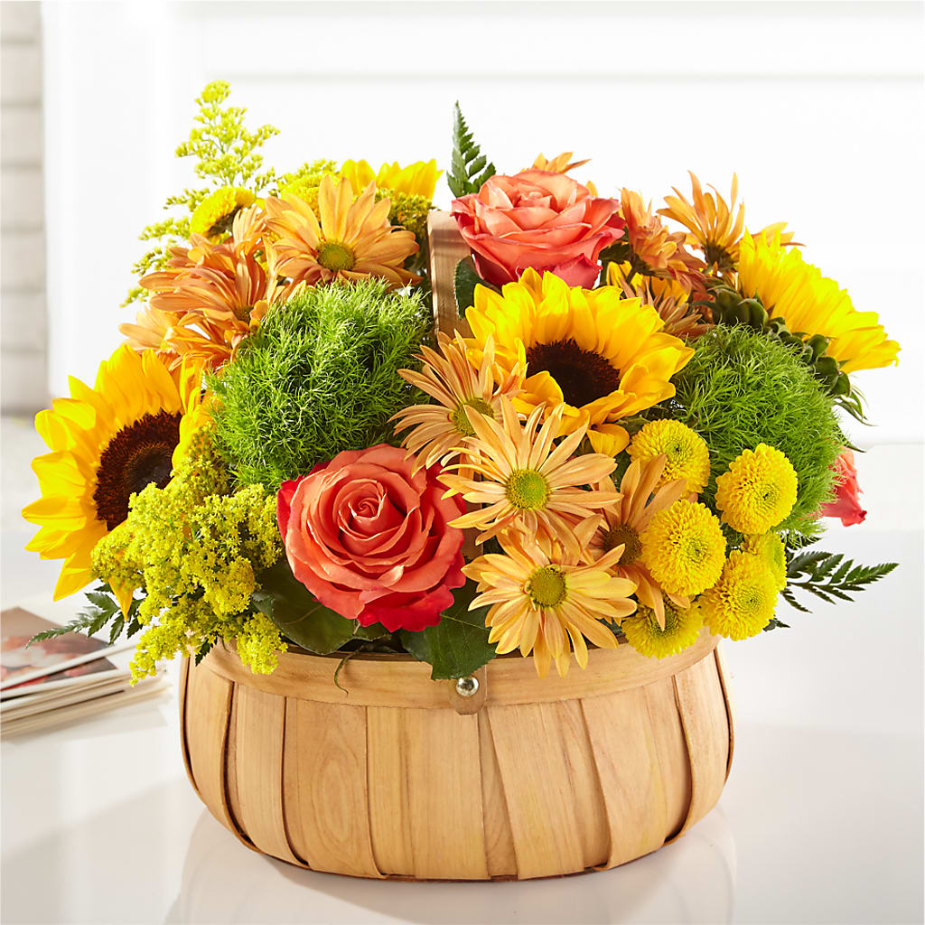 Harvest Sunflower Basket – Bloom Boutique Ny, Lake Grove NY
