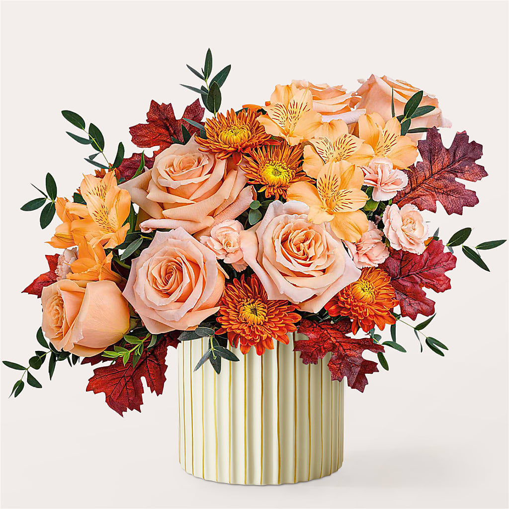 Spiced Latte Bouquet with Ivory Vase – Bloom Boutique Ny, Lake Grove NY