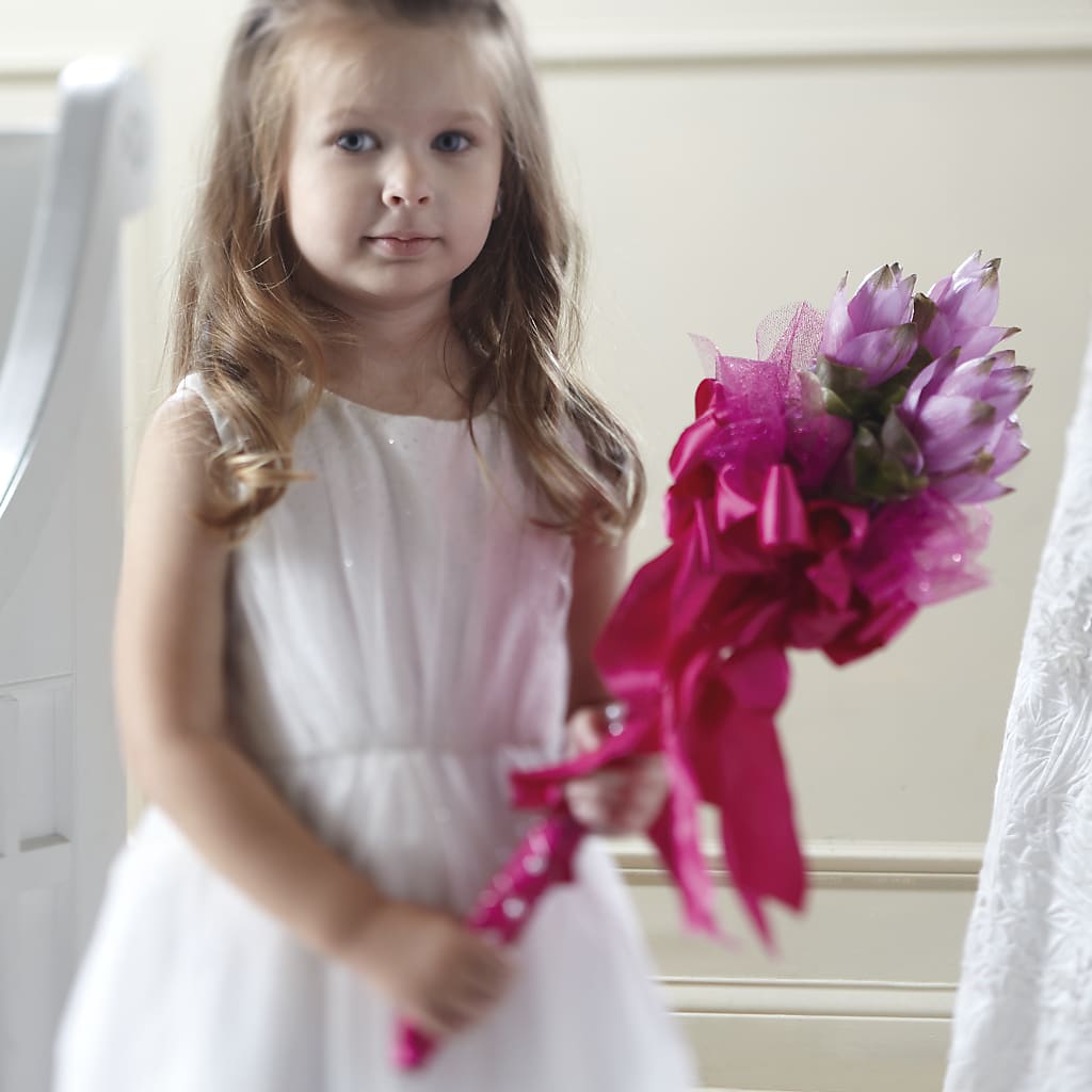 Sparkle Pink Flower Girl Bouquet – Bloom Boutique Ny, Lake Grove NY