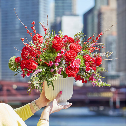 Big Red Bow Bouquet –  Bloom Boutique Ny, Lake Grove NY