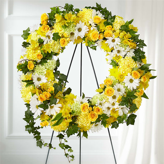 Golden Remembrance Wreath –  Bloom Boutique Ny, Lake Grove NY