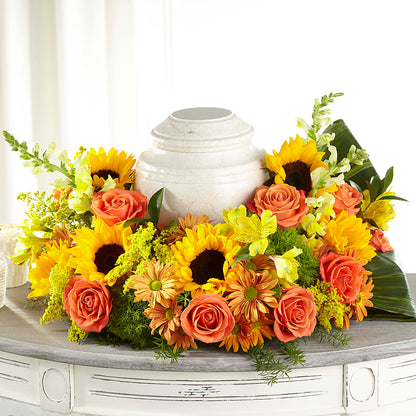 Faithful Sunflower Cremation Adornment –  Bloom Boutique Ny, Lake Grove NY