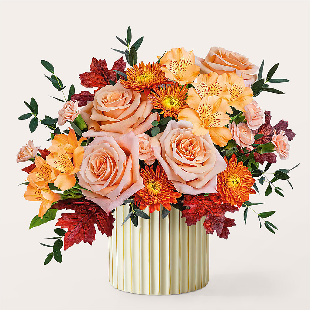 Spiced Latte Bouquet with Ivory Vase –  Bloom Boutique Ny, Lake Grove NY