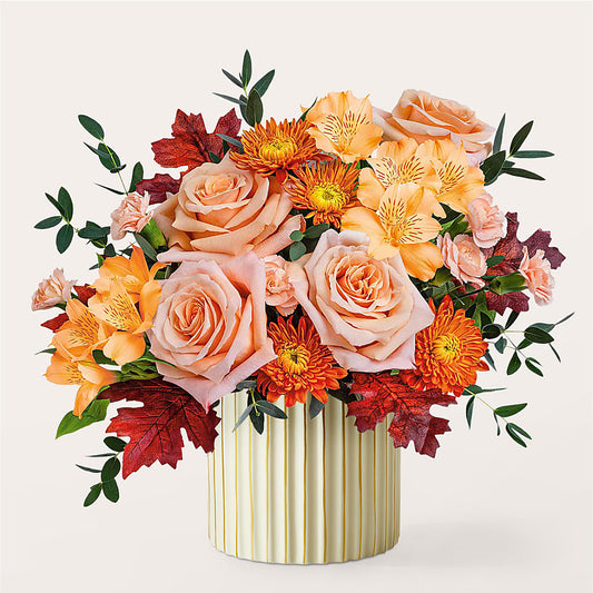 Spiced Latte Bouquet with Ivory Vase –  Bloom Boutique Ny, Lake Grove NY