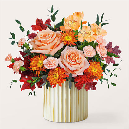 Spiced Latte Bouquet with Ivory Vase –  Bloom Boutique Ny, Lake Grove NY