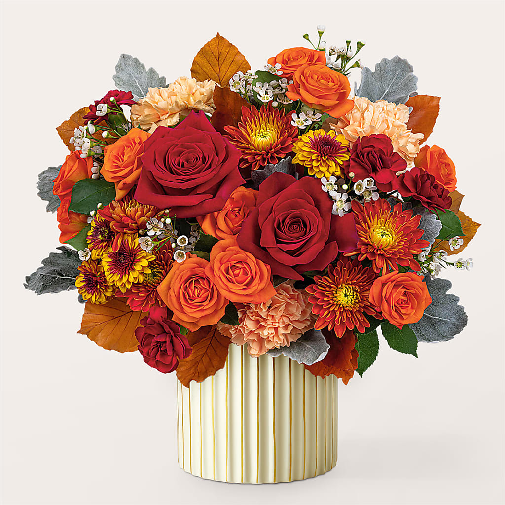 Merlot Bouquet with Ivory Vase –  Bloom Boutique Ny, Lake Grove NY