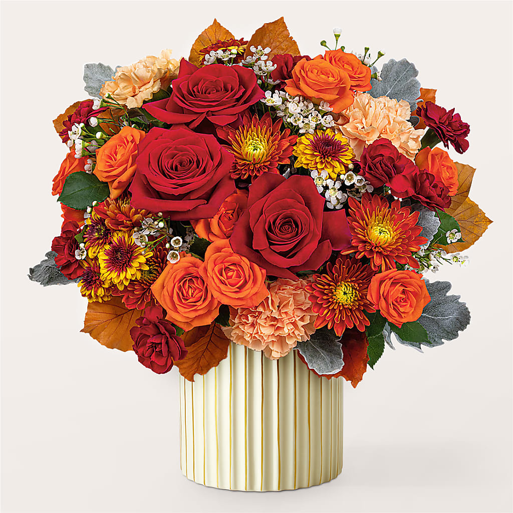 Merlot Bouquet with Ivory Vase –  Bloom Boutique Ny, Lake Grove NY