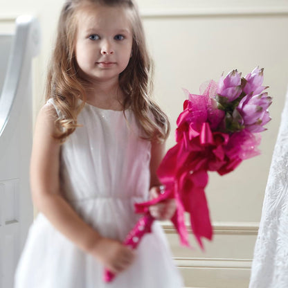 Sparkle Pink Flower Girl Bouquet –  Bloom Boutique Ny, Lake Grove NY